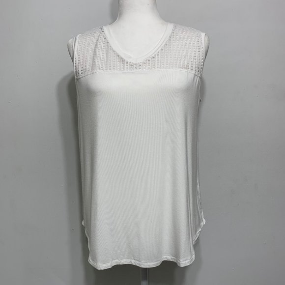 Nue Options mesh top, v-neck sleeveless shirt - Picture 2 of 4
